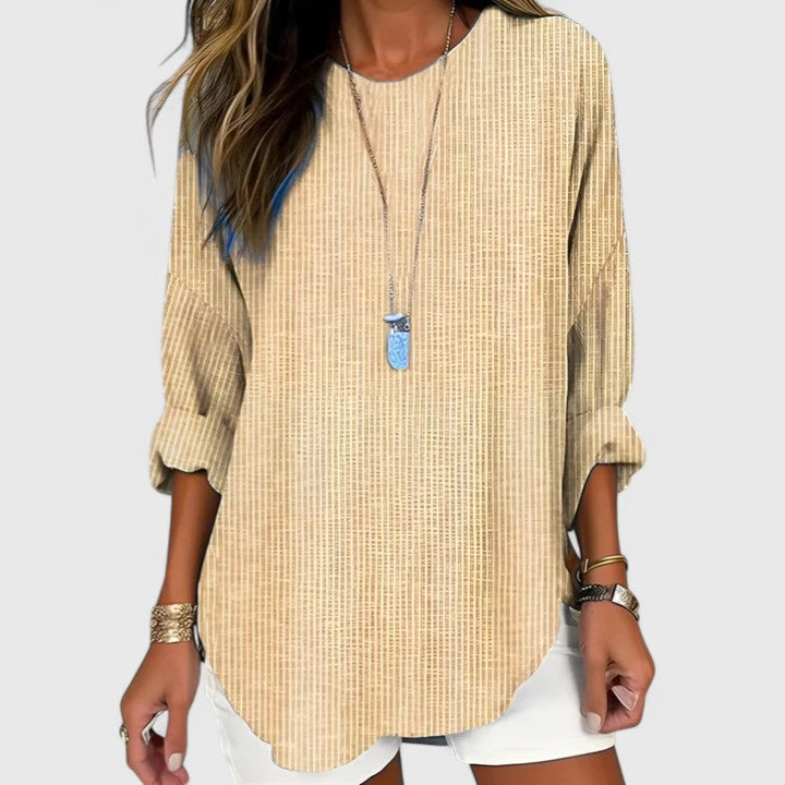 Nadia | Women’s Relaxed Top featuring a Curved Line
