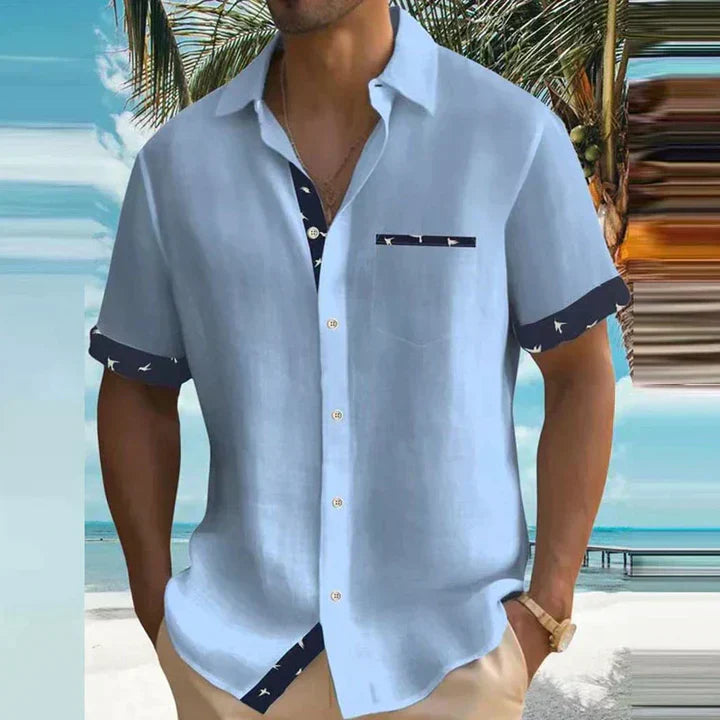 Marcell | Men’s Short Sleeve Shirt designed for Holiday Statement feel