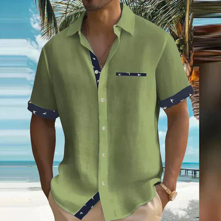 Marcell | Men’s Short Sleeve Shirt designed for Holiday Statement feel