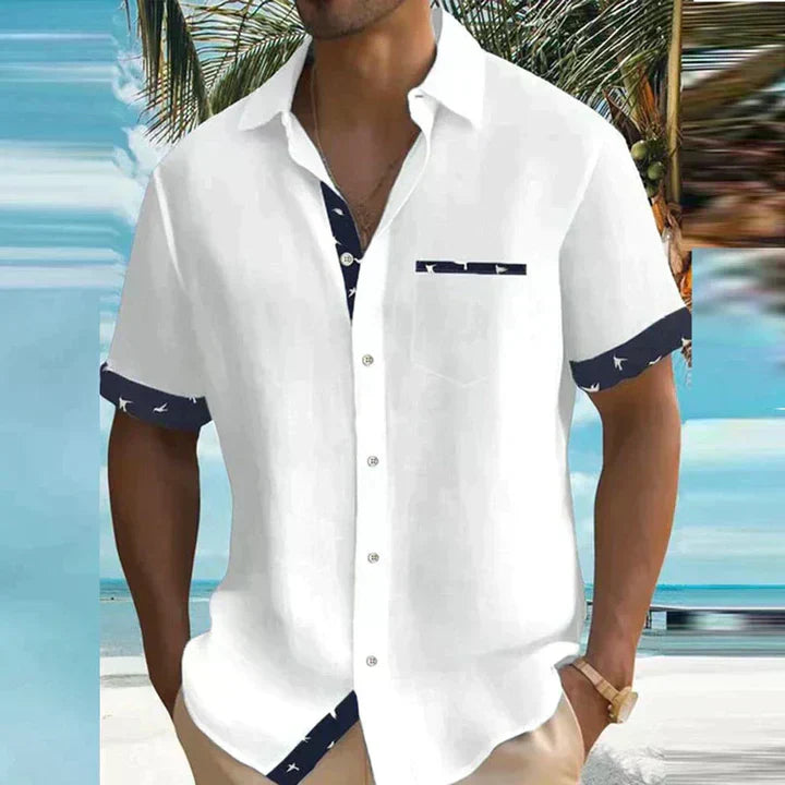 Marcell | Men’s Short Sleeve Shirt designed for Holiday Statement feel