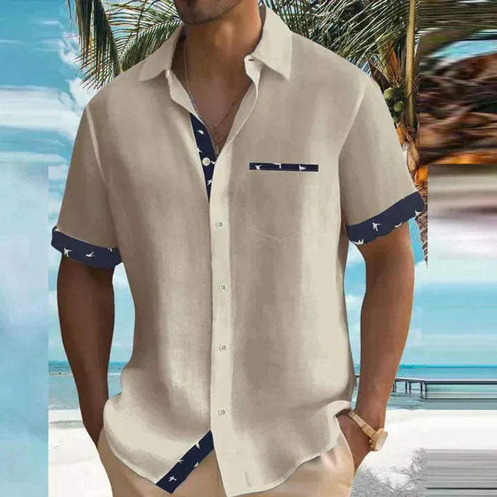 Marcell | Men’s Short Sleeve Shirt designed for Holiday Statement feel