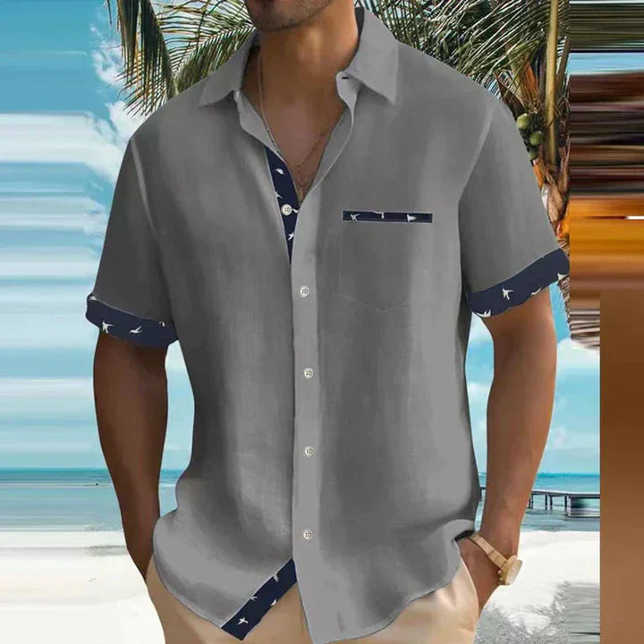 Marcell | Men’s Short Sleeve Shirt designed for Holiday Statement feel