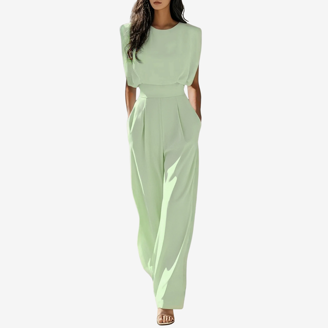 Pavelle | Women’s Sleeveless Jumpsuit with a Defined Waist