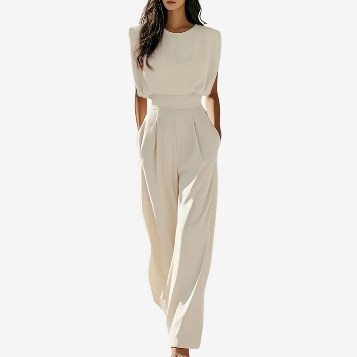 Pavelle | Women’s Sleeveless Jumpsuit with a Defined Waist