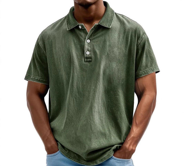 Callen | Men’s Polo Shirt in a Washed Casual charm