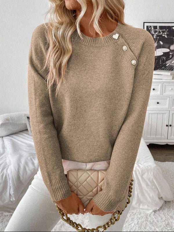 Lorina – Button Detail Knit Sweater