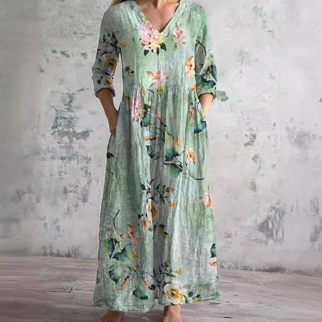 Floriane | Women’s Floral Maxi Dress in a Laid-Back Body Form