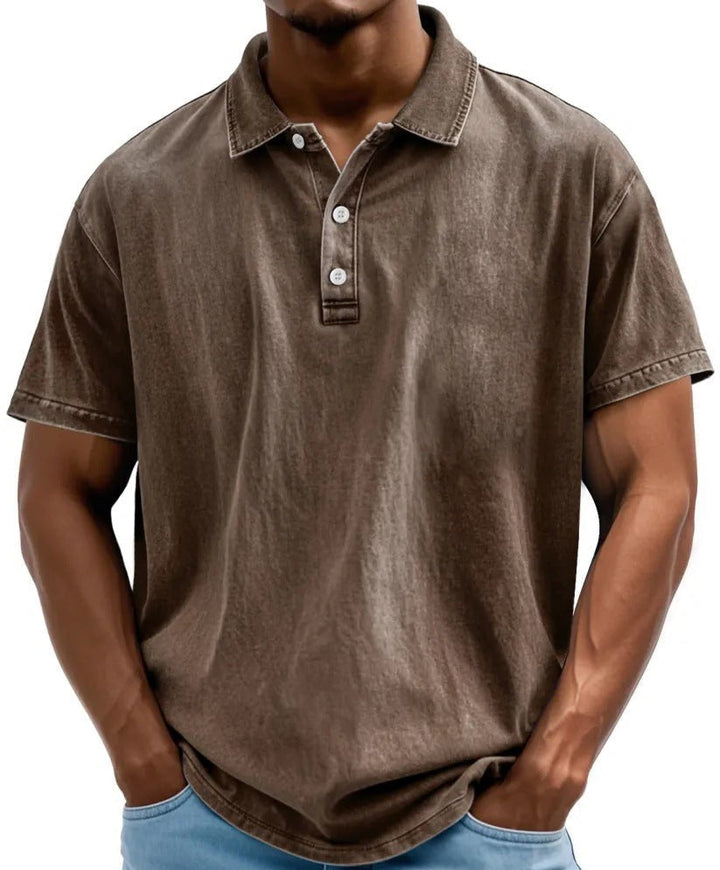 Callen | Men’s Polo Shirt in a Washed Casual charm