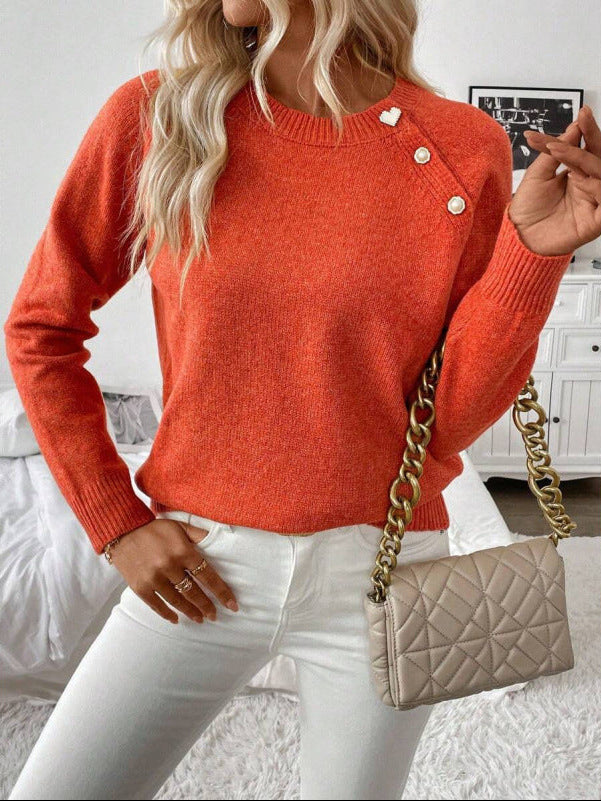 Lorina – Button Detail Knit Sweater