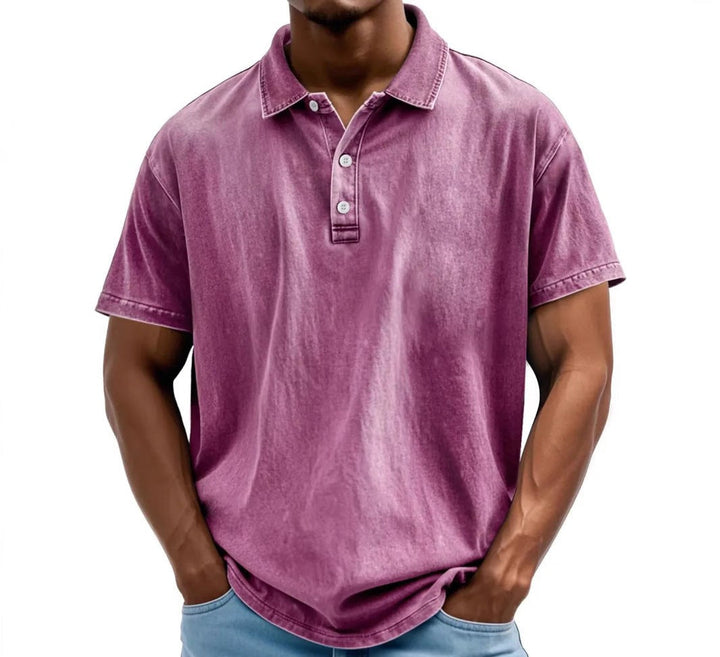 Callen | Men’s Polo Shirt in a Washed Casual charm