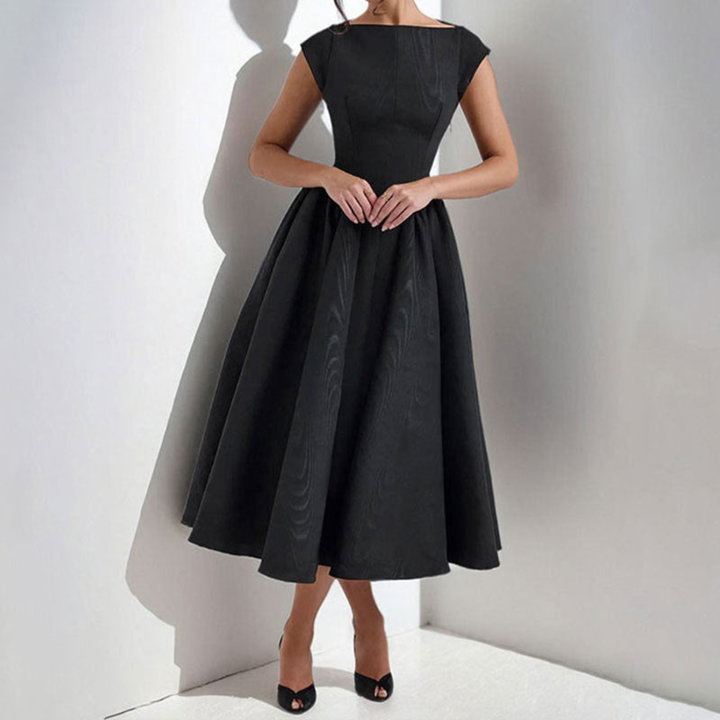 Elarina | Women’s Midi Dress with a Sculpted Bodice