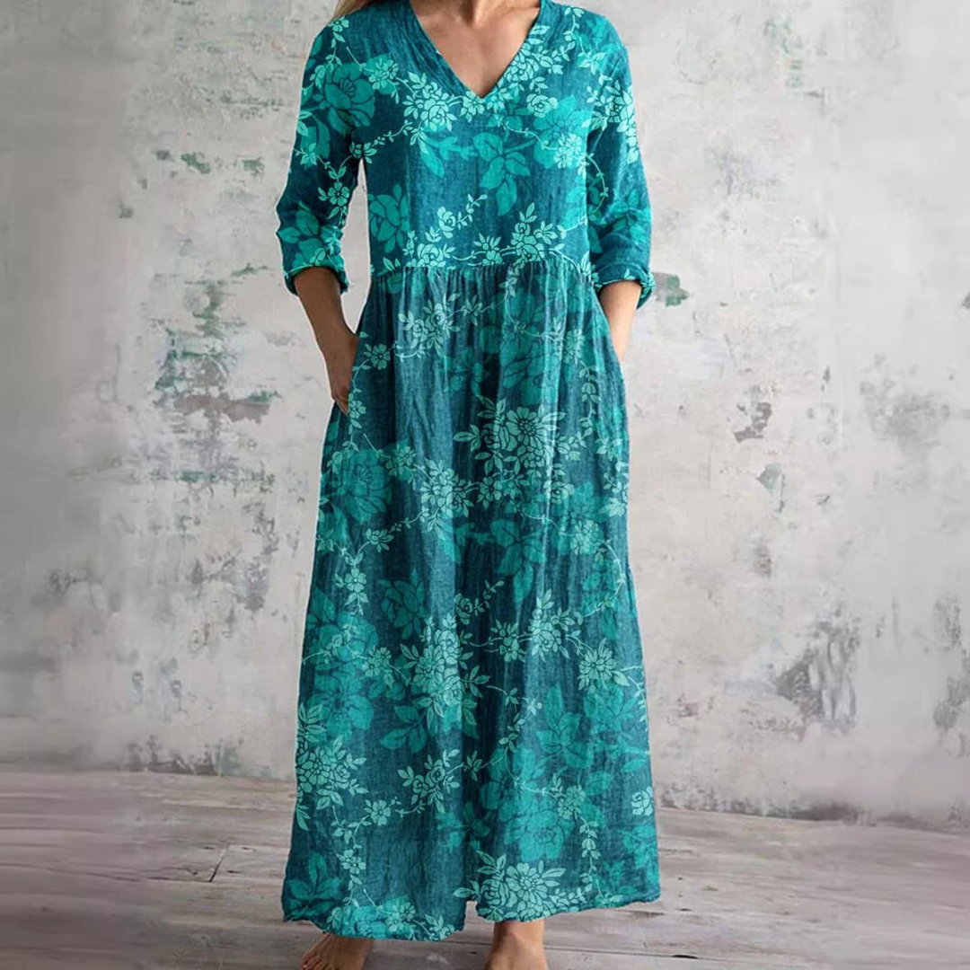 Floriane | Women’s Floral Maxi Dress in a Laid-Back Body Form
