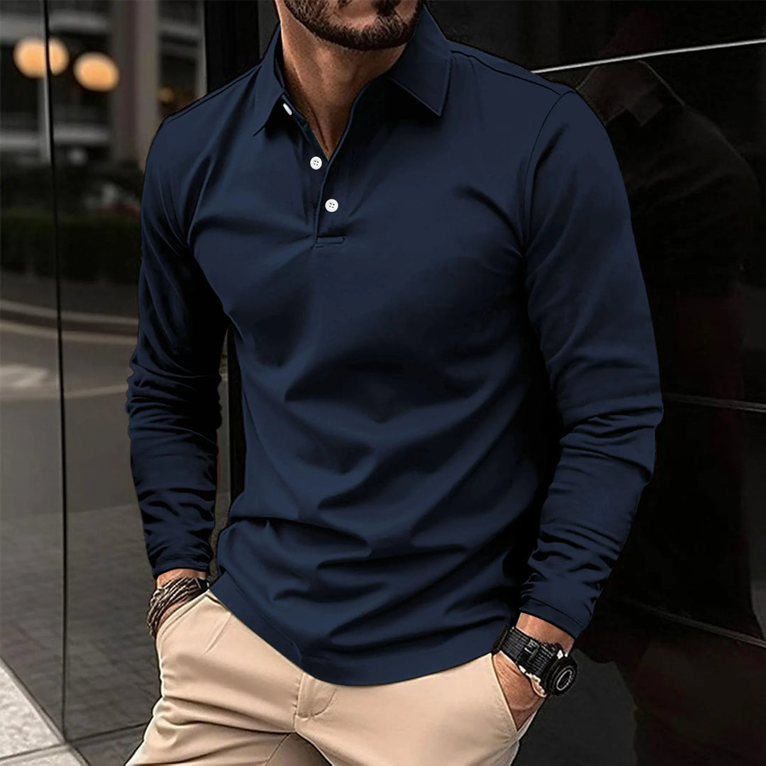 Luciano | Men’s Long Sleeve Polo Shirt for Refined Wardrobe Choice