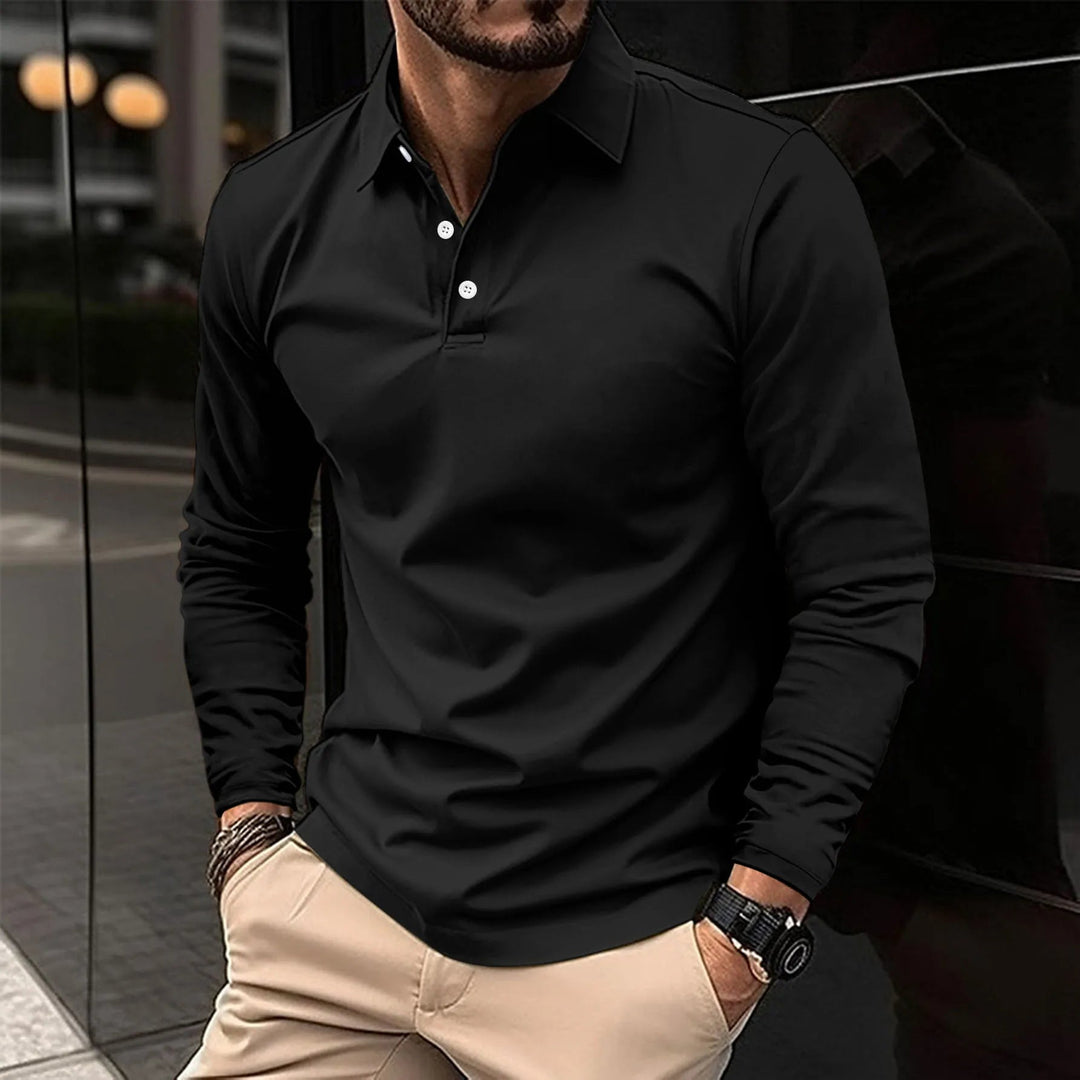 Luciano | Men’s Long Sleeve Polo Shirt for Refined Wardrobe Choice