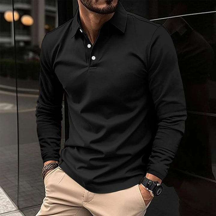 Luciano | Men’s Long Sleeve Polo Shirt for Refined Wardrobe Choice