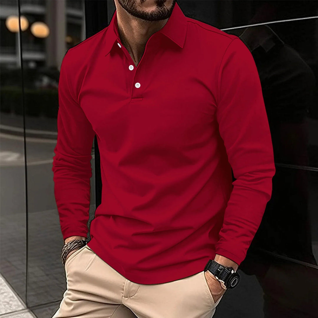 Luciano | Men’s Long Sleeve Polo Shirt for Refined Wardrobe Choice