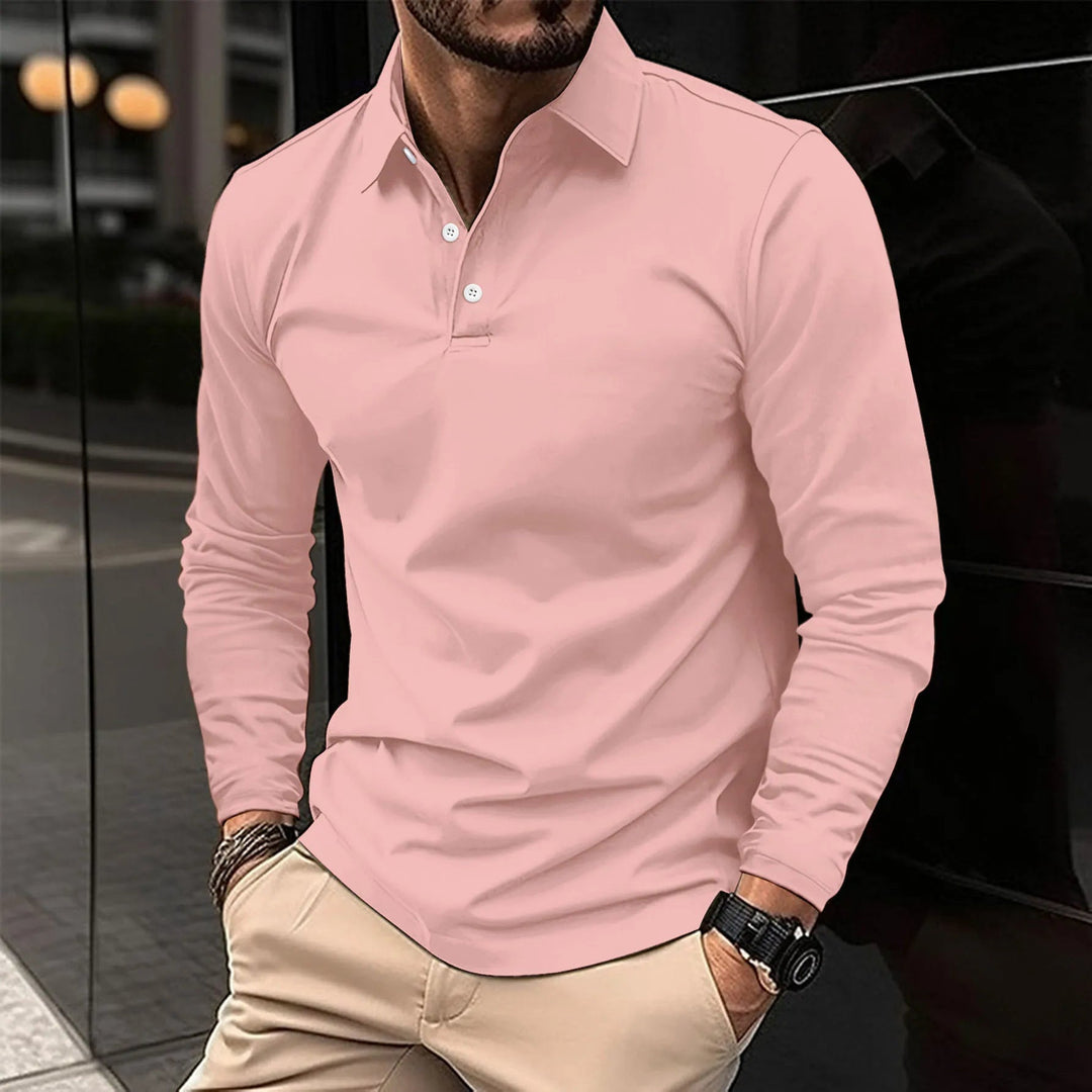 Luciano | Men’s Long Sleeve Polo Shirt for Refined Wardrobe Choice