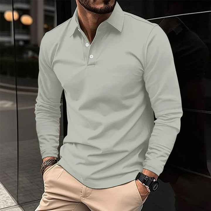 Luciano | Men’s Long Sleeve Polo Shirt for Refined Wardrobe Choice