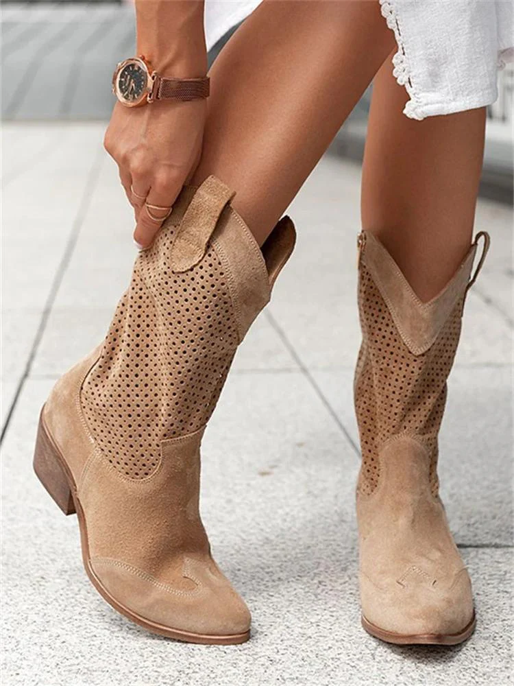 Virelle | Women’s Western Boots with Perforated Detail