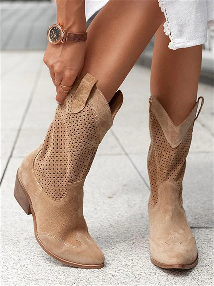 Virelle | Women’s Western Boots with Perforated Detail