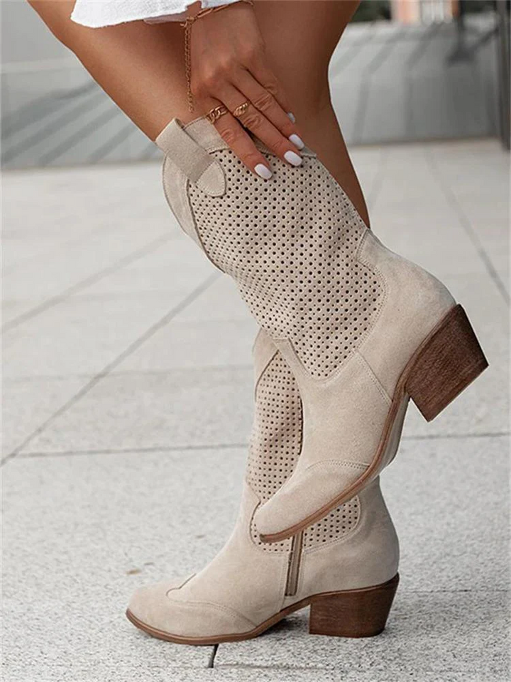 Virelle | Women’s Western Boots with Perforated Detail