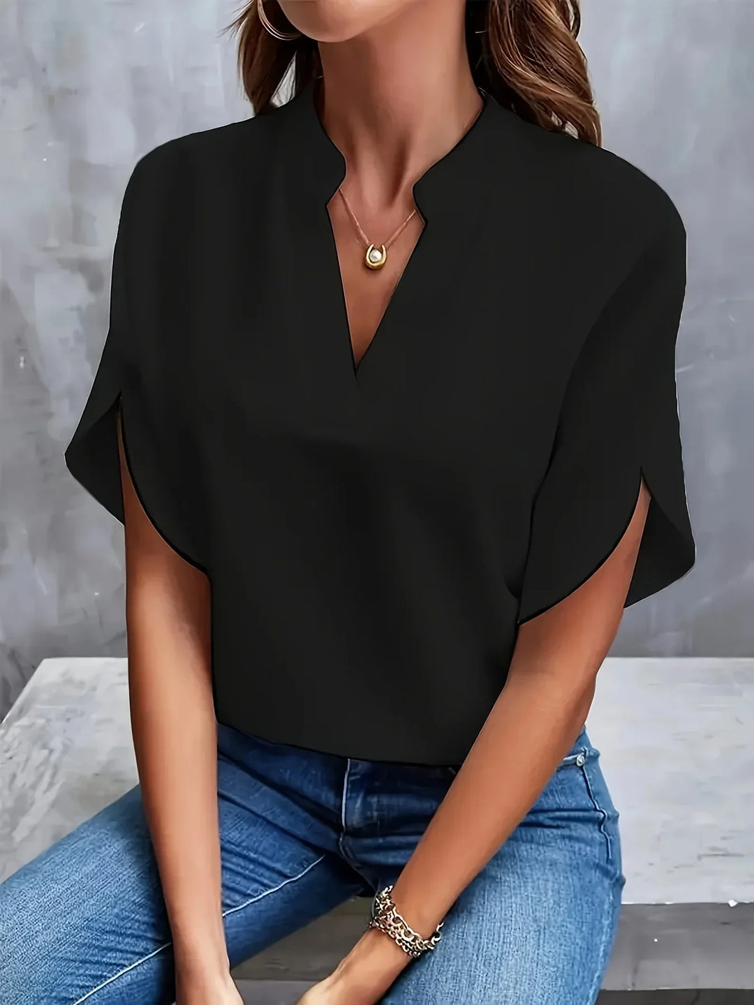 Mirella | Women’s Notch Neck Blouse designed for Everyday Styling