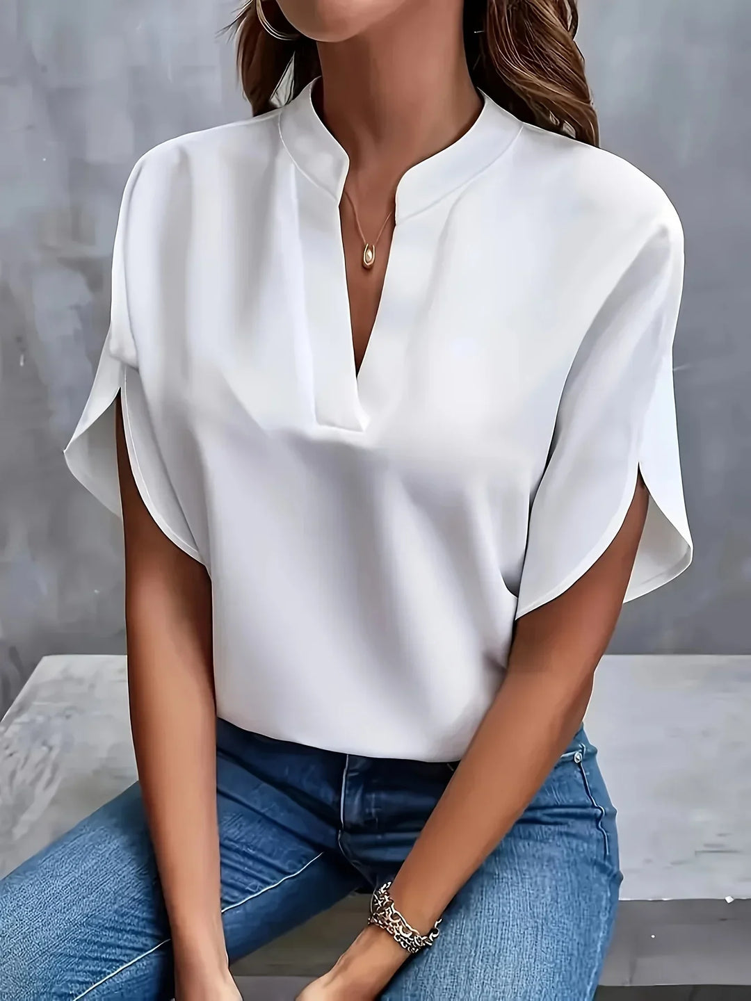 Mirella | Women’s Notch Neck Blouse designed for Everyday Styling