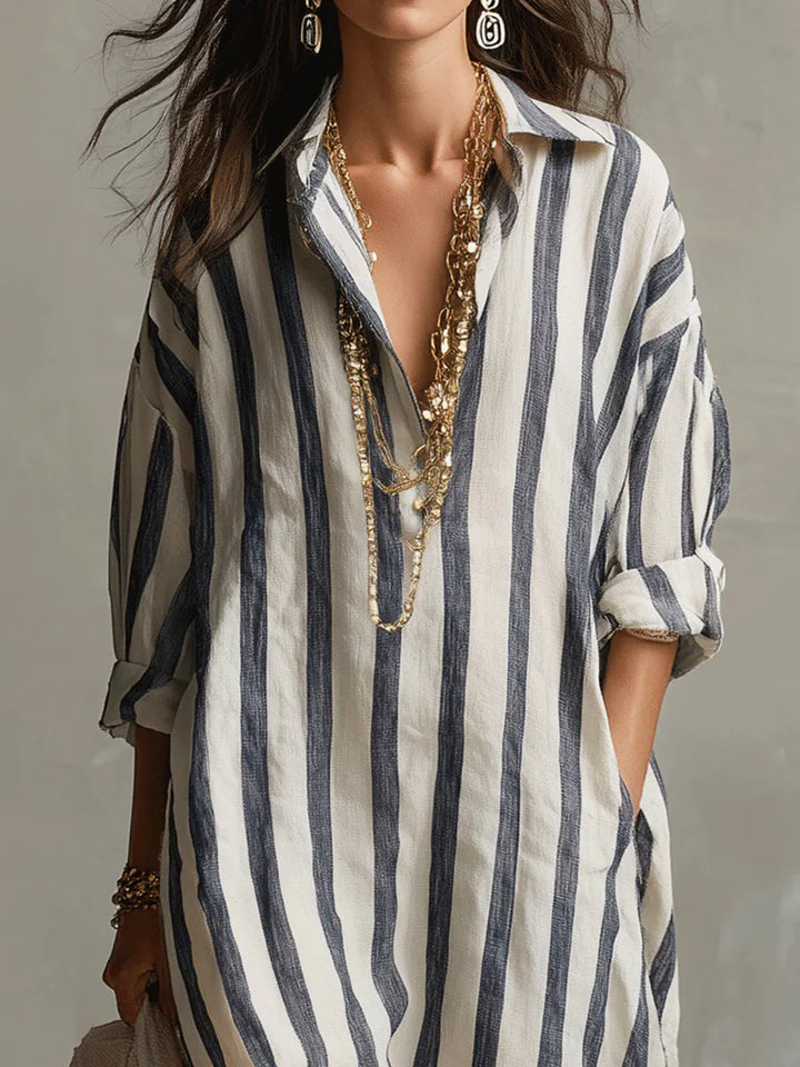 Maelora | Women’s Striped Shirt Dress in an Oversized Look