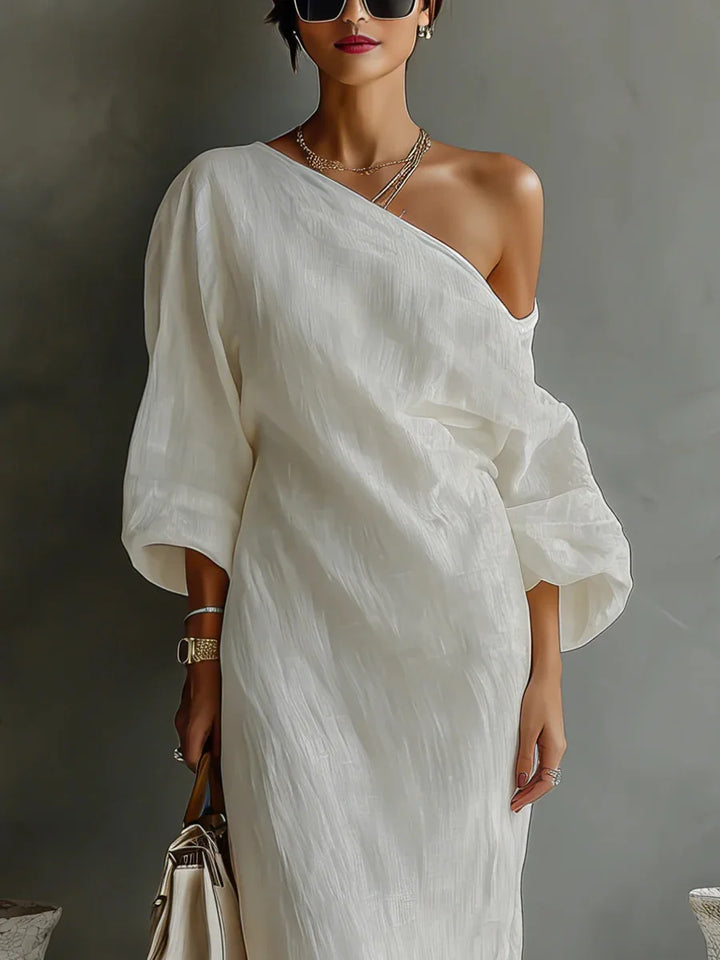 Aurevya | Women’s One-Shoulder Maxi Dress for Elegant Holidays