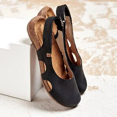 Luciana | Women’s Wedge Sandals with Cut-Out Style note