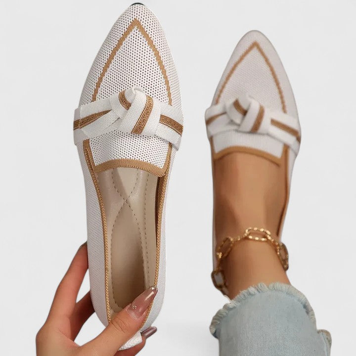 Emelie | Women’s Pointed Flats featuring Bow Specification