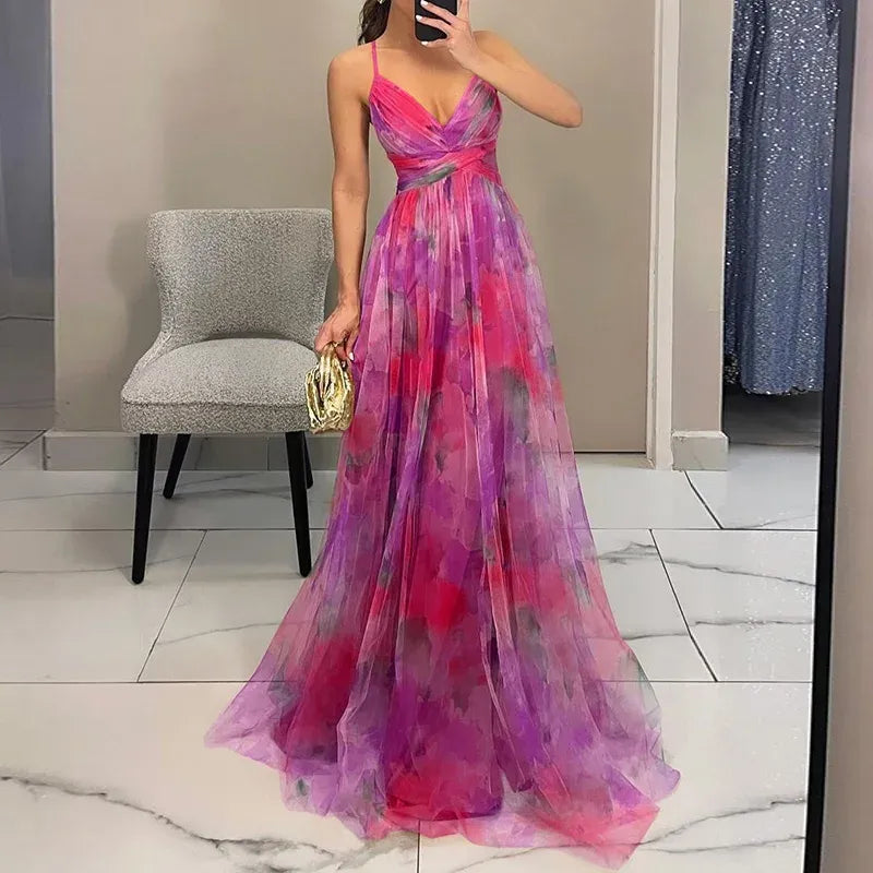 Solenne | Women’s Maxi Dress featuring a Watercolour Print