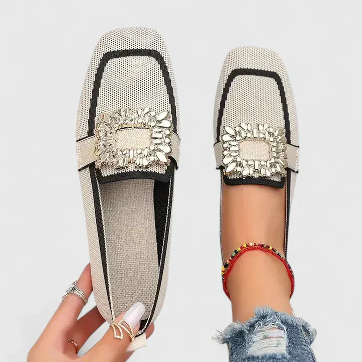 Vionette | Women’s Square Toe Flats featuring Statement Buckle