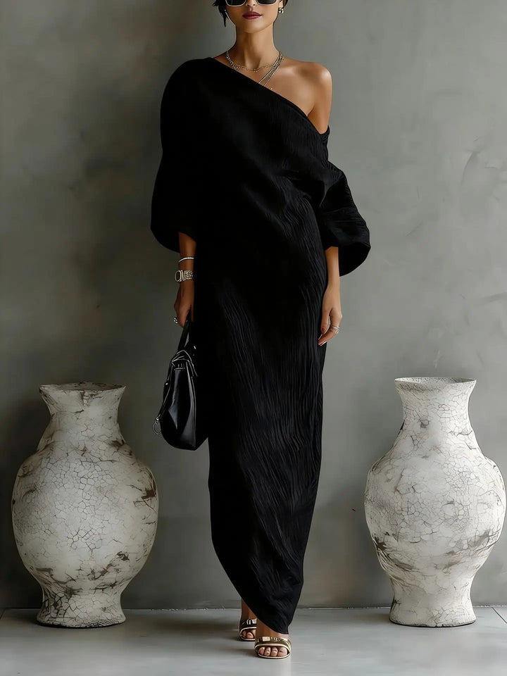 Aurevya | Women’s One-Shoulder Maxi Dress for Elegant Holidays