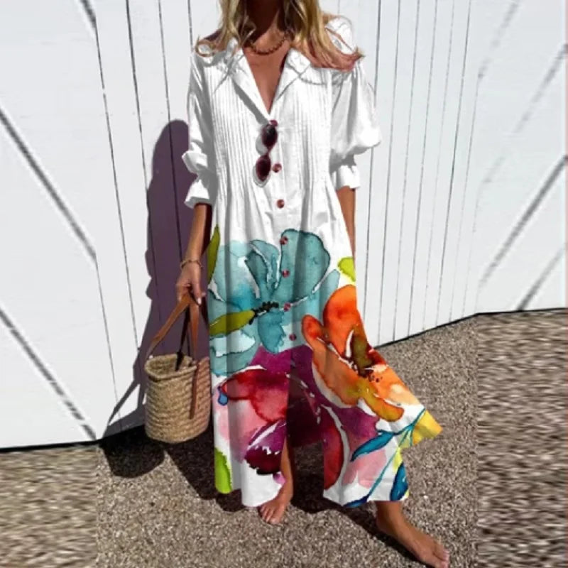 Eraphina | Women’s Maxi Dress featuring a Colourful Abstract Print