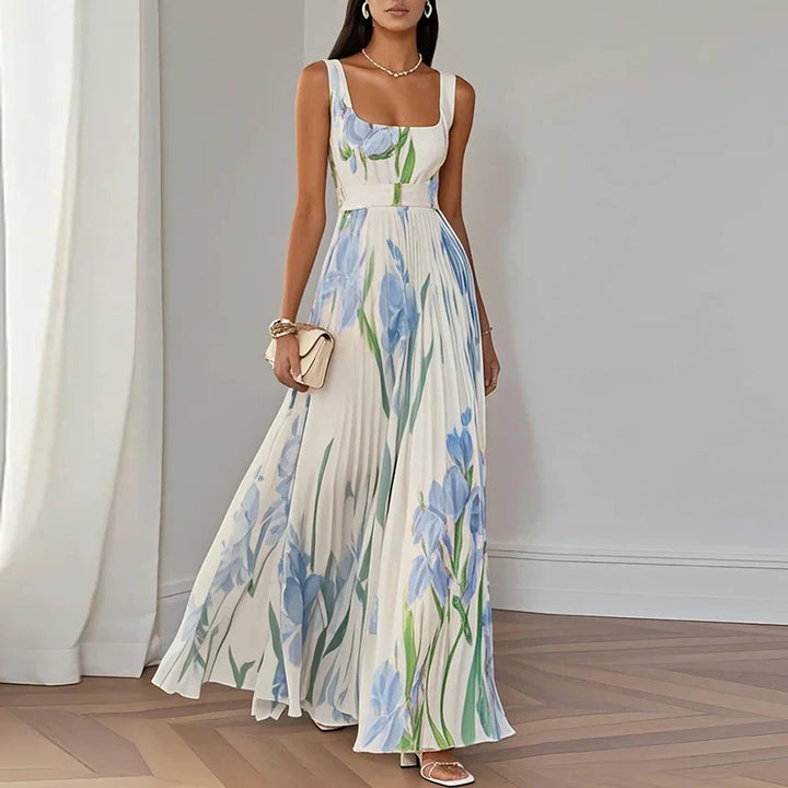 Valencia | Women’s Floral Maxi Dress featuring a Pleated Skirt