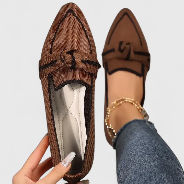 Emelie | Women’s Pointed Flats featuring Bow Specification