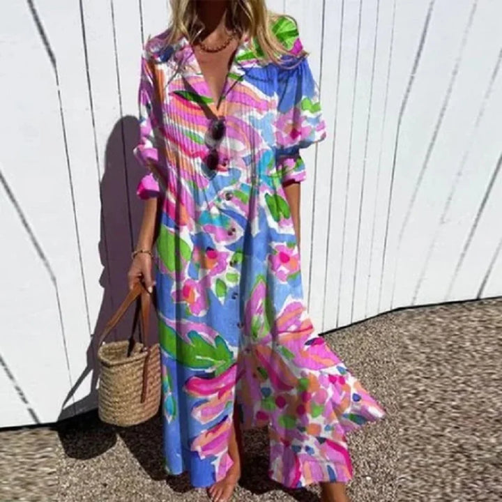 Eraphina | Women’s Maxi Dress featuring a Colourful Abstract Print