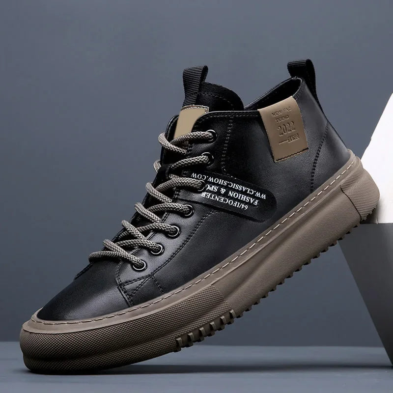 Orlenn | Men’s Lace-Up Trainers with Contrast Sole