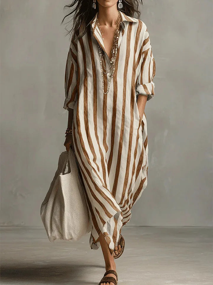 Maelora | Women’s Striped Shirt Dress in an Oversized Look