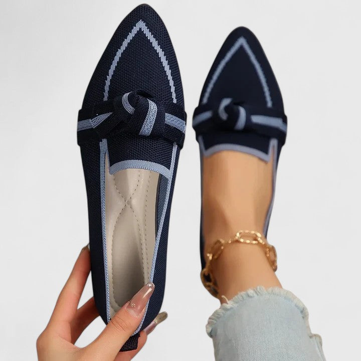 Emelie | Women’s Pointed Flats featuring Bow Specification