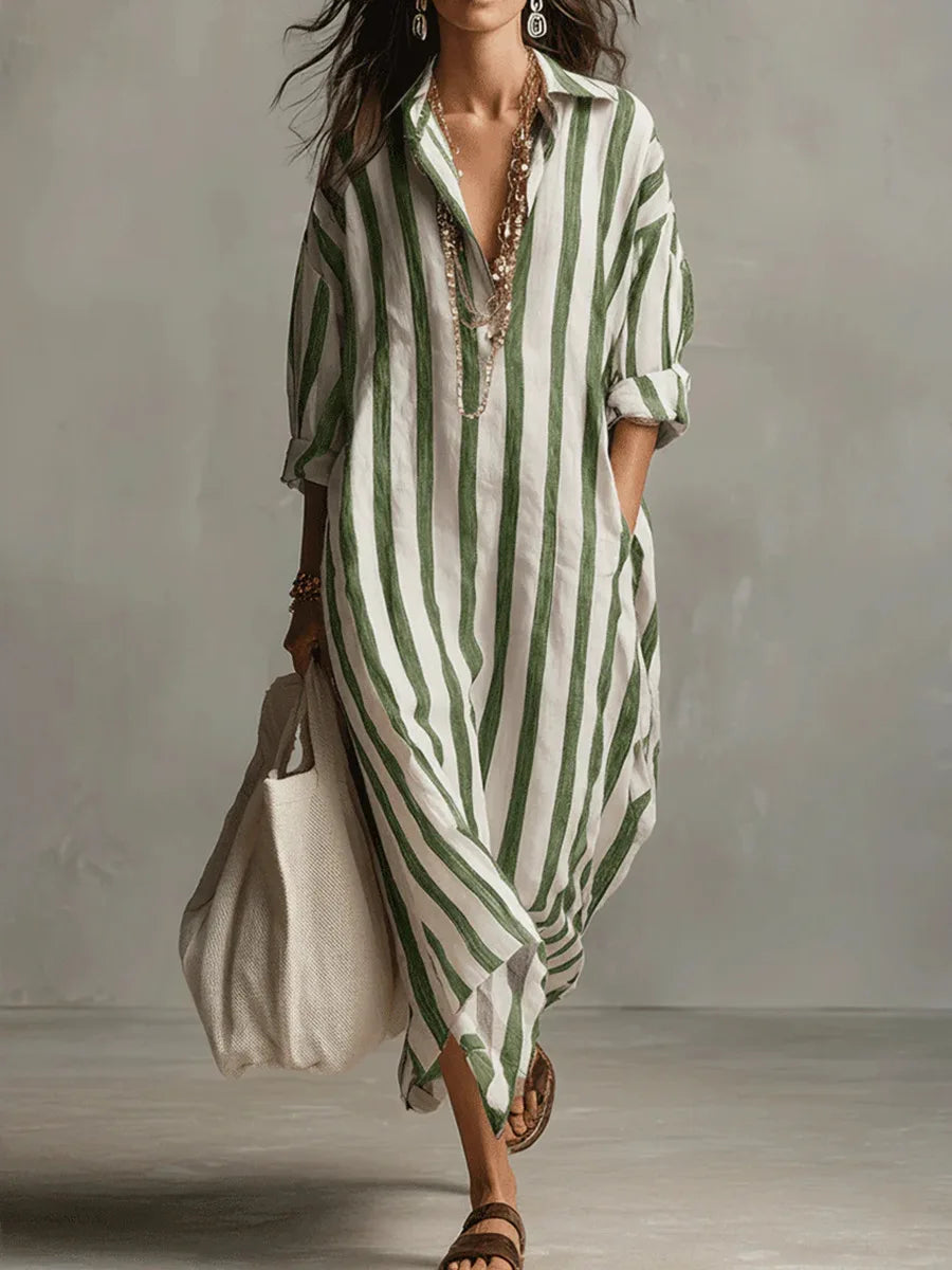 Maelora | Women’s Striped Shirt Dress in an Oversized Look