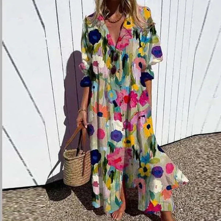 Eraphina | Women’s Maxi Dress featuring a Colourful Abstract Print