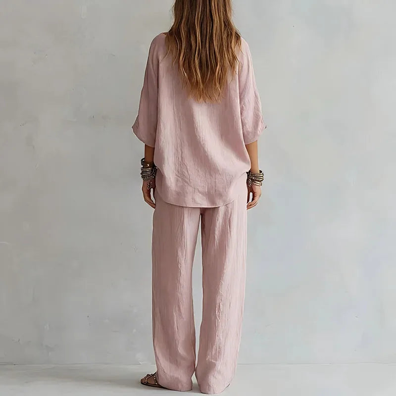 Eliara | Women’s Off-Shoulder Co-Ord Set in an Easy Wide-Leg Shape