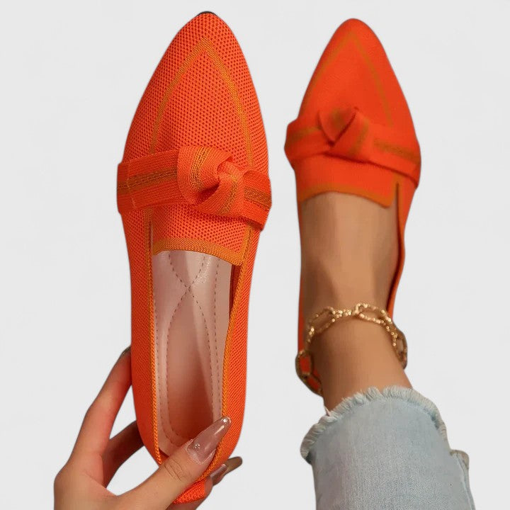 Emelie | Women’s Pointed Flats featuring Bow Specification