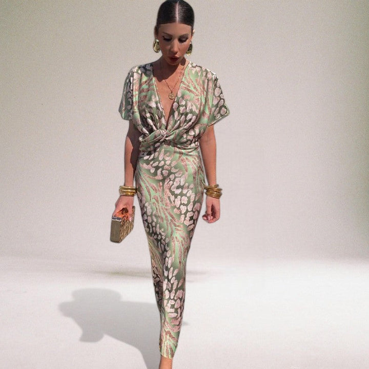 Ismerie | Women’s Midi Dress featuring a Twisted Front feature
