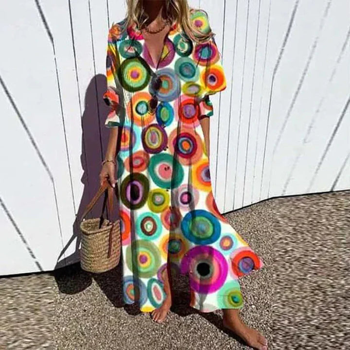 Eraphina | Women’s Maxi Dress featuring a Colourful Abstract Print