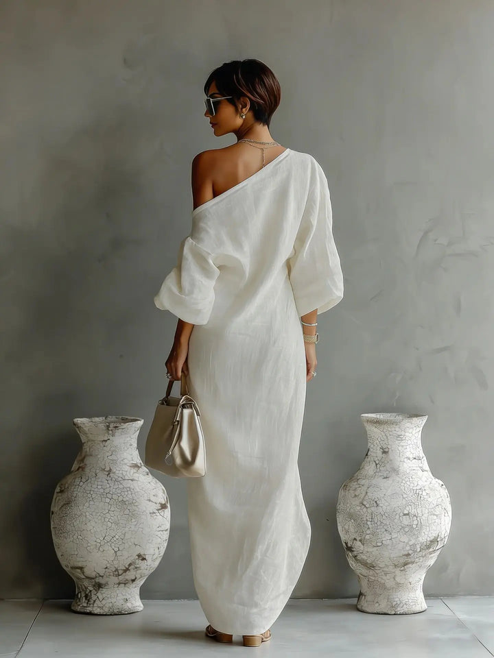 Aurevya | Women’s One-Shoulder Maxi Dress for Elegant Holidays