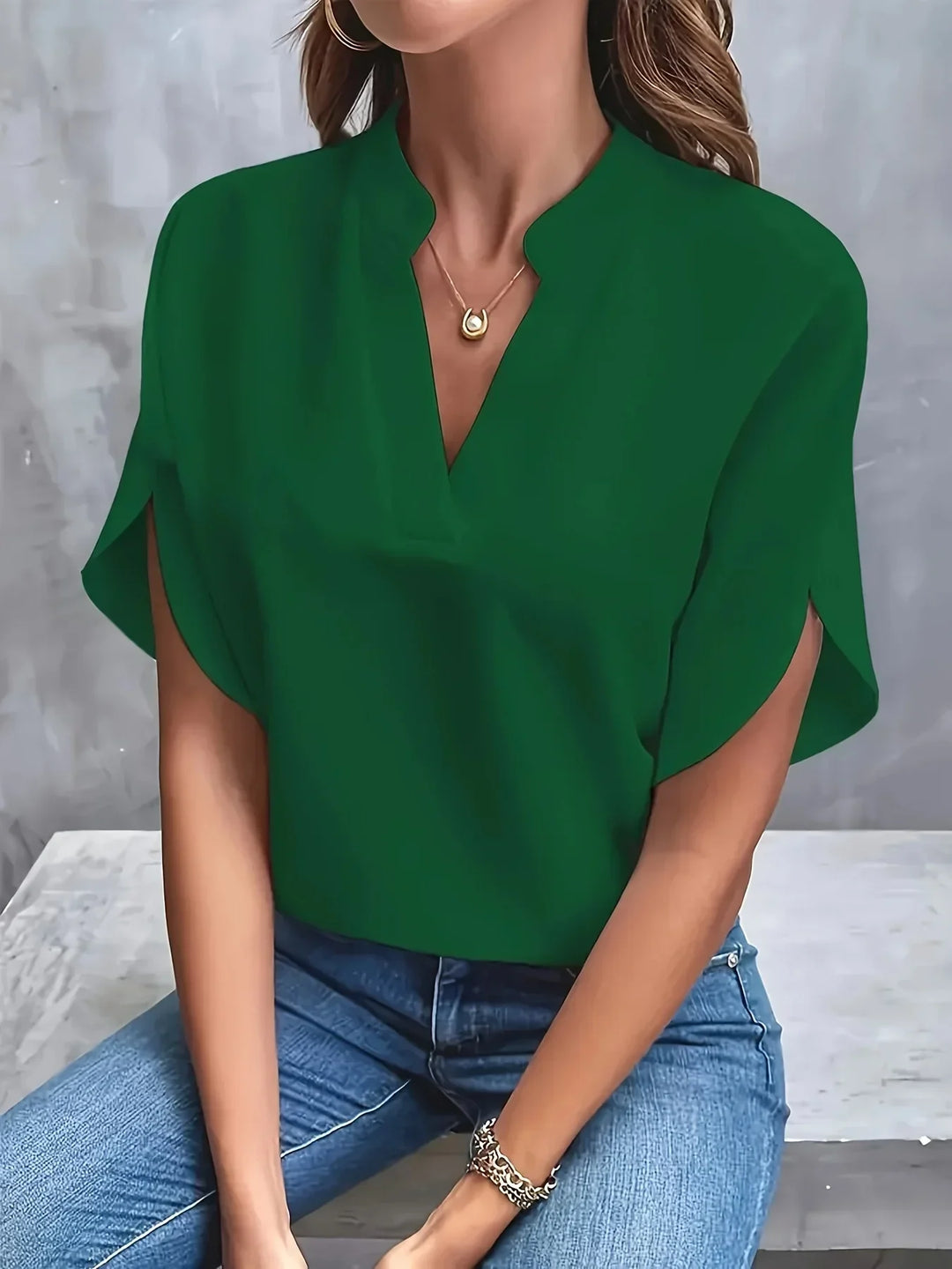 Mirella | Women’s Notch Neck Blouse designed for Everyday Styling