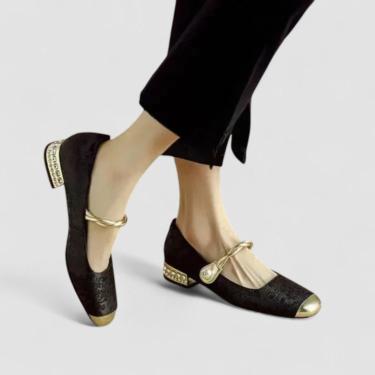 Juliette | Women’s Mary Jane Flats with Fashion Strap Element